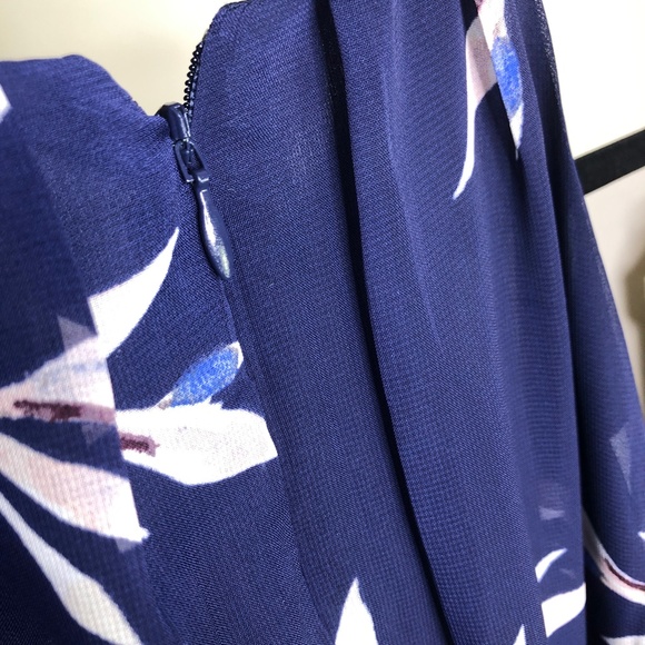 Eliza J Navy Blue Floral Halter Maxi Evening Wedding Party Dress Size 8 - Picture 14 of 14